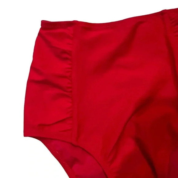 Aerie High Waisted Full Coverage Red Bikini Bottoms Size XS 4th July Beach - Picture 3 of 8
